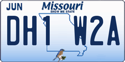 MO license plate DH1W2A