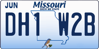 MO license plate DH1W2B