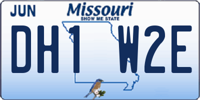 MO license plate DH1W2E