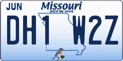 MO license plate DH1W2Z
