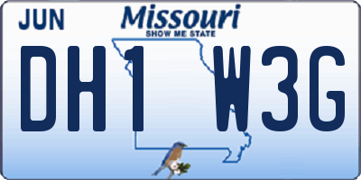 MO license plate DH1W3G