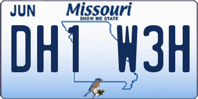 MO license plate DH1W3H