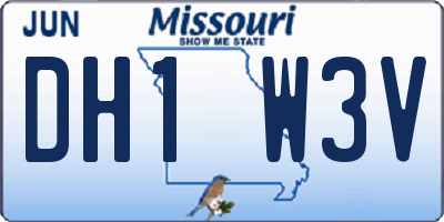 MO license plate DH1W3V