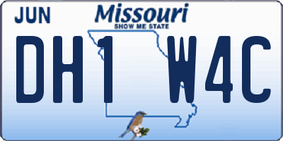 MO license plate DH1W4C