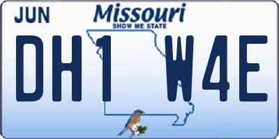 MO license plate DH1W4E