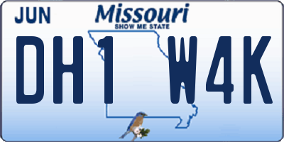 MO license plate DH1W4K