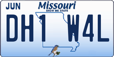 MO license plate DH1W4L