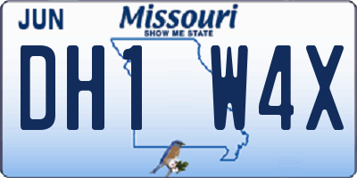 MO license plate DH1W4X