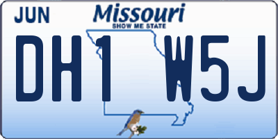 MO license plate DH1W5J
