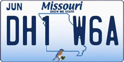 MO license plate DH1W6A