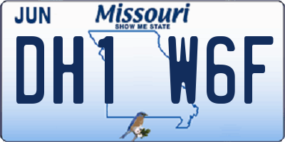 MO license plate DH1W6F