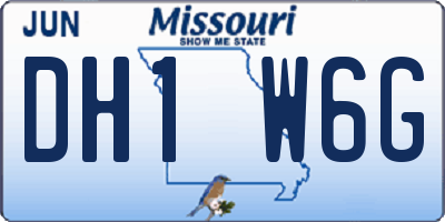 MO license plate DH1W6G