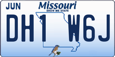MO license plate DH1W6J