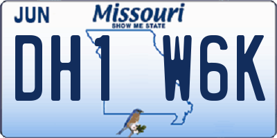 MO license plate DH1W6K