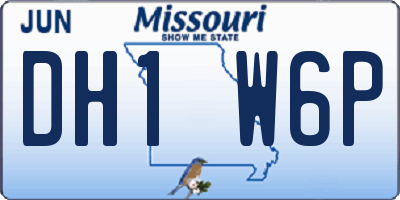 MO license plate DH1W6P
