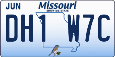 MO license plate DH1W7C