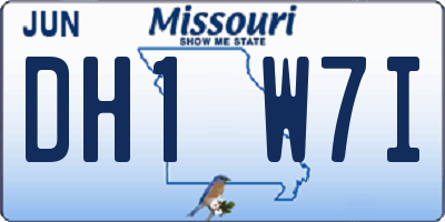 MO license plate DH1W7I