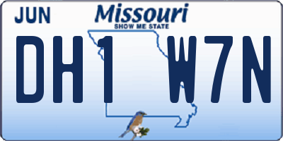 MO license plate DH1W7N