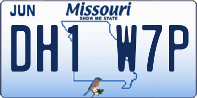 MO license plate DH1W7P