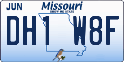 MO license plate DH1W8F