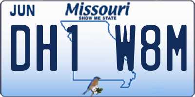 MO license plate DH1W8M