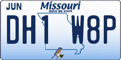 MO license plate DH1W8P