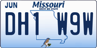 MO license plate DH1W9W