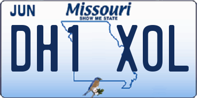 MO license plate DH1X0L
