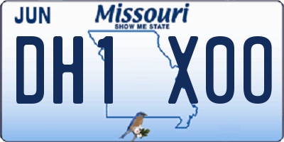 MO license plate DH1X0O
