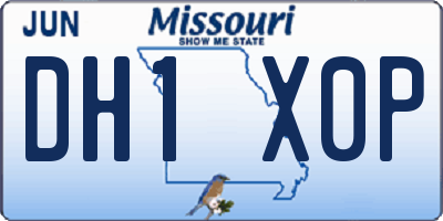 MO license plate DH1X0P