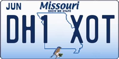 MO license plate DH1X0T