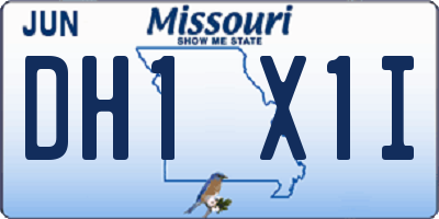 MO license plate DH1X1I