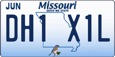 MO license plate DH1X1L