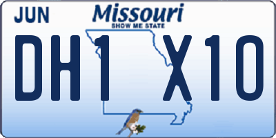 MO license plate DH1X1O