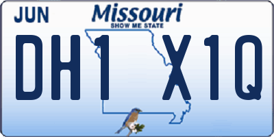 MO license plate DH1X1Q