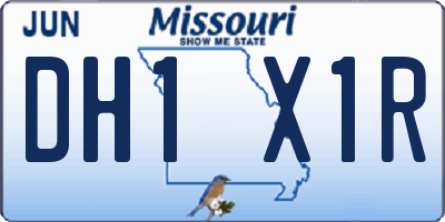 MO license plate DH1X1R
