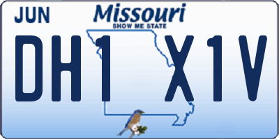 MO license plate DH1X1V