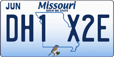 MO license plate DH1X2E