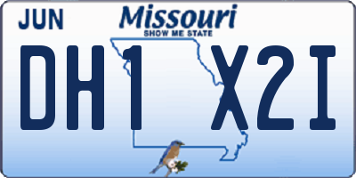 MO license plate DH1X2I