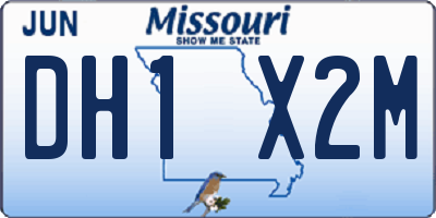 MO license plate DH1X2M