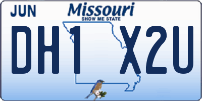 MO license plate DH1X2U