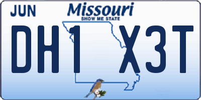 MO license plate DH1X3T