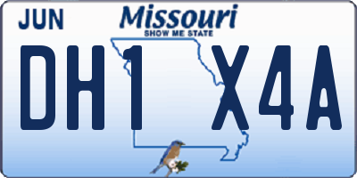 MO license plate DH1X4A