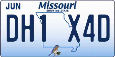 MO license plate DH1X4D