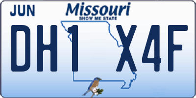 MO license plate DH1X4F