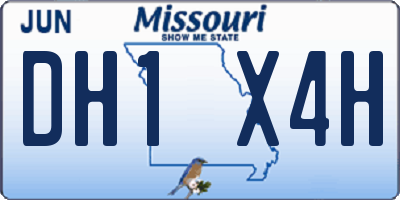 MO license plate DH1X4H