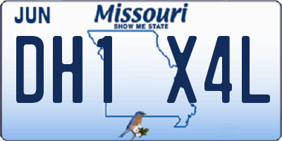 MO license plate DH1X4L