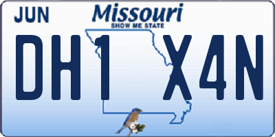 MO license plate DH1X4N