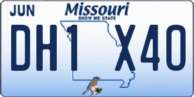 MO license plate DH1X4O