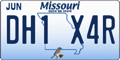 MO license plate DH1X4R